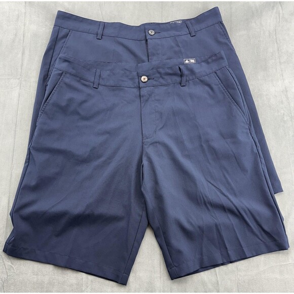Adidas Golf Shorts Mens 36 Blue Climalite Performance Classic Fit 2 Pair Lot - Picture 1 of 16
